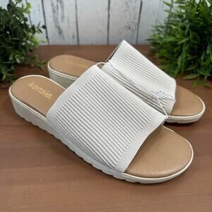 NWOT Kensie Women's Ellie Beige Knit Wedge Sandals Size 8